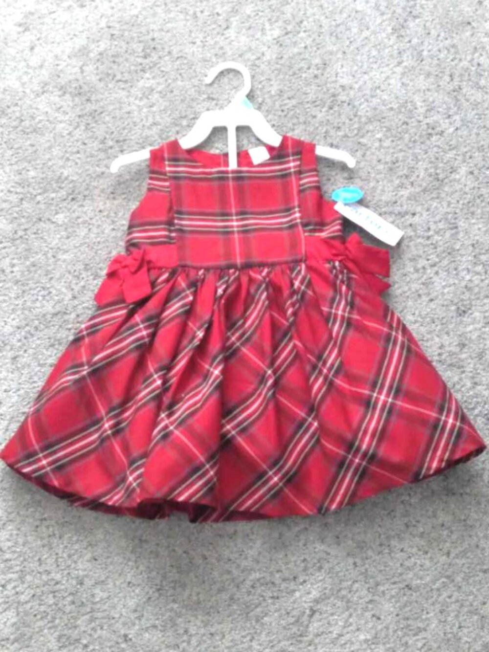 NWT Carter's Red Plaid Sateen Holiday Dress Set 18M